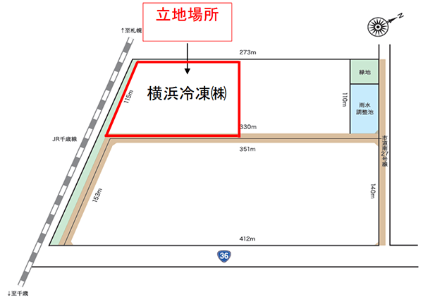 図：横浜冷凍株式会社の立地場所（戸磯南工業団地内）